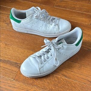 Adidas Classic White Sneakers with Green Detail